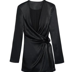 WeWhoreWhat COWL FRONT SATIN DRESS Size Small